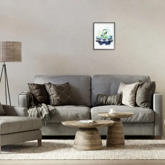 Stupell Industries Tech Alien Playing Video Games Framed Giclee Design by Lil' Rue {2}