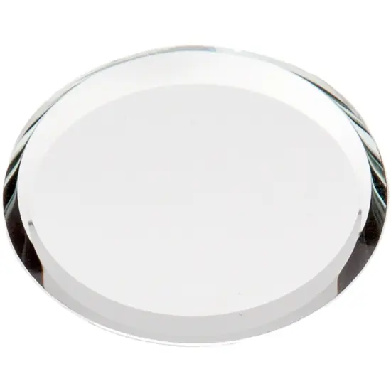 Plymor 1" Round, 3mm Thick Beveled Glass Mirror Circle {1}