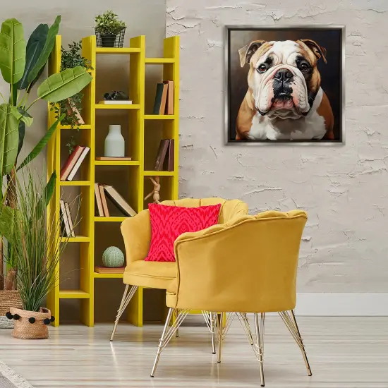 Stupell Industries Stoic Bulldog Portrait Floating Frame Design by Tom Crehan {2}
