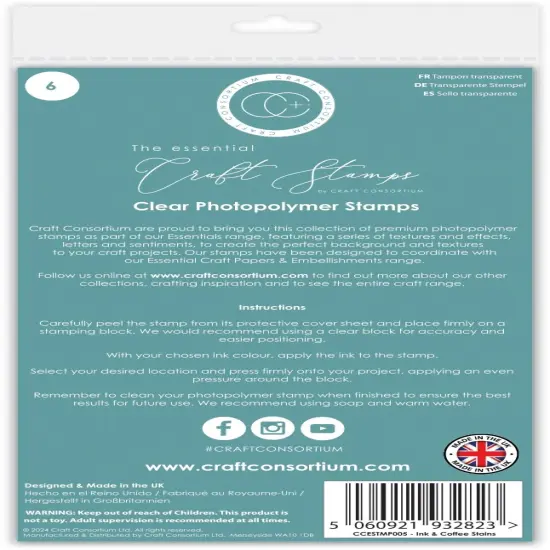 Craft Consortium Photopolymer Stamp Set-Ink & Coffee Stains {3}