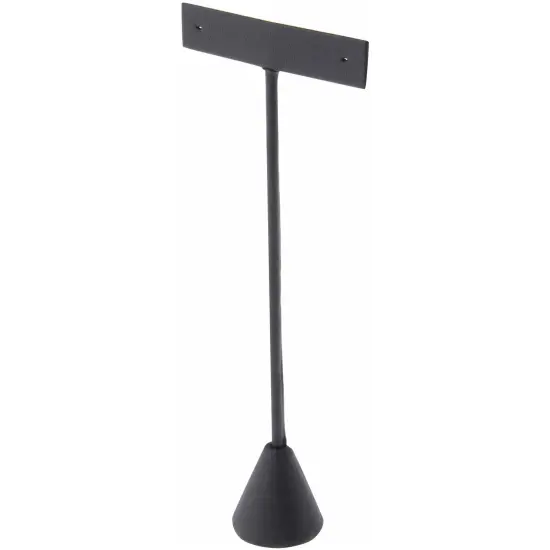 Plymor Black Faux Leather "T" Style, Single Pair Earring Display Stand, 2.5625" W x 1.25" D x 6.75" H {1}