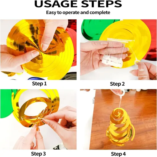 30 Pieces Hanging Swirl Party Decorations Foil Decorations Ceiling Swirl Spiral Hanging Plastic Streamer for Ceiling Birthday Graduation Wedding Celebration Baby Shower Party Supply {3}