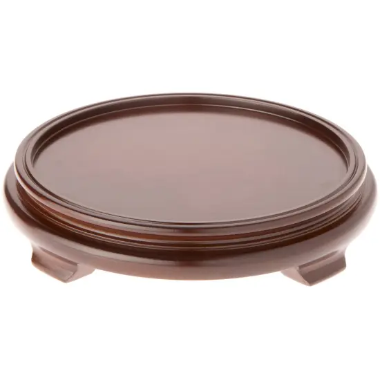 Plymor Walnut Round Wood Veneer Footed Display Base, 10.5" W x 10.5" D x 2" H (8.5" Display Diameter) {1}