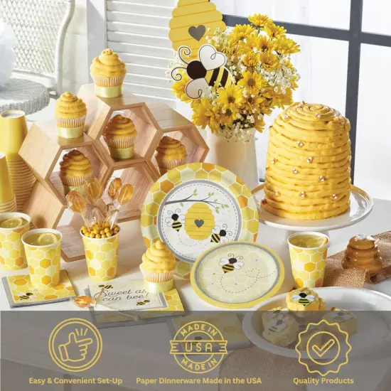 Bumblebee Party Supplies Bundle with Bumblebee Dinner Plates & Bumblebee Napkins - Serves 16 {4}