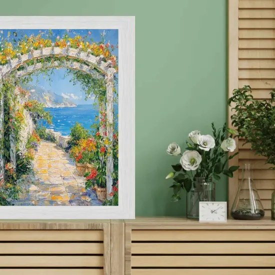 Modern White Wash Wood Grain Picture Frame 10x15 frame {6}