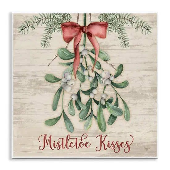Stupell Industries Rustic Mistletoe Kisses Wall Plaque Design by Mollie B. {1}