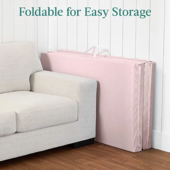 Best Choice Products 10ftx4ftx2in Folding Gymnastics Mat 4-Panel Exercise Workout Floor Mats w/ Handles Smoky Quartz {4}