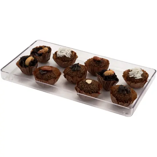 Pioneer Plastics TRAY-12R Clear Candy Plastic Tray, 12.125" W x 6.875" D x 1" H {4}