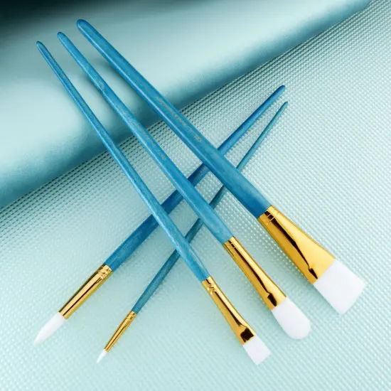 RSET-9188 | 5pc White Taklon Variety Brush Set {5}