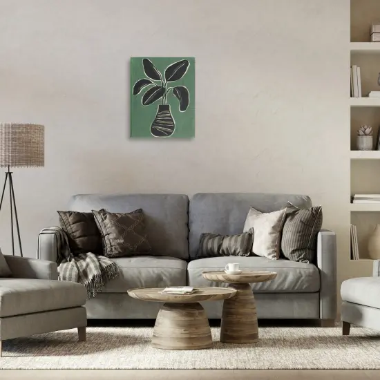 Stupell Industries House Plant on Green Canvas Design by June Erica Vess {2}