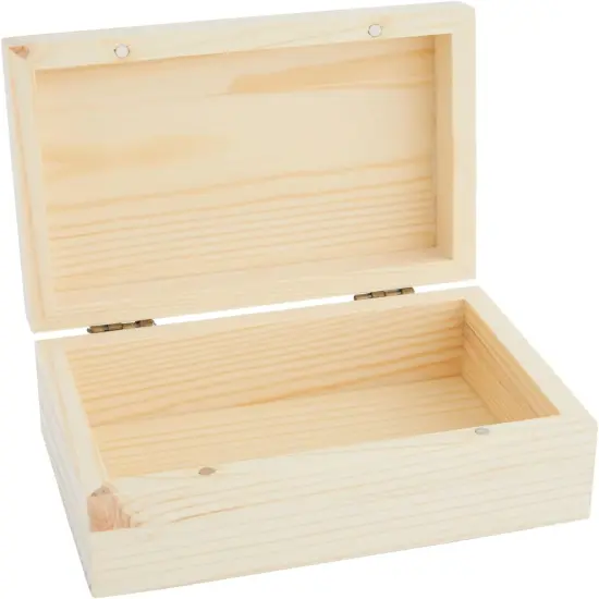 4-Pack Small Unfinished Wooden Boxes for Crafts with Hinged Magnetic Lid, Rectangular (5.5 x 3.5 x 2 in) {5}