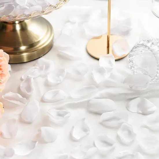 Artificial White Rose Petals 300pcs Silk Rose Petals Fake Flower Petals for Wedding Flower Girl Basket Valentines Day Anniversary Proposal Ceremony Romantic Night Party Decoration {5}