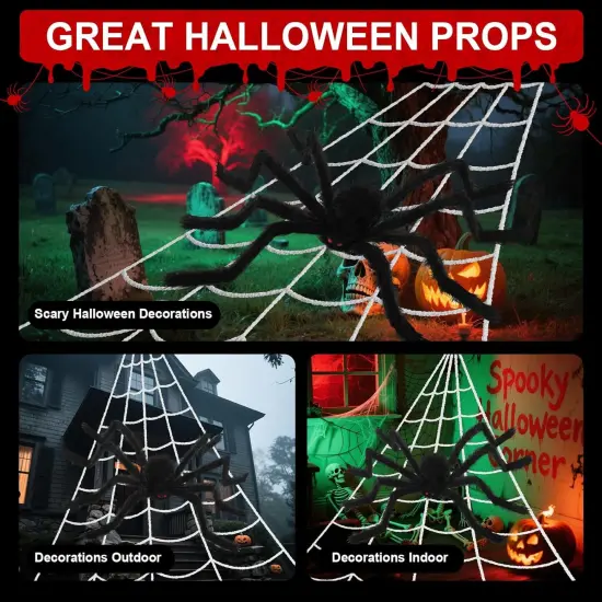 Big Spider Web Halloween Decor {5}