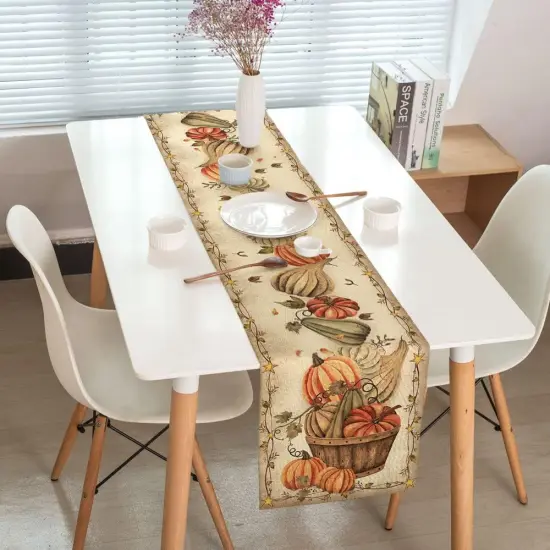 Fall Harvest Vintage Pumpkins Table Runner - Fall Pumpkin {6}