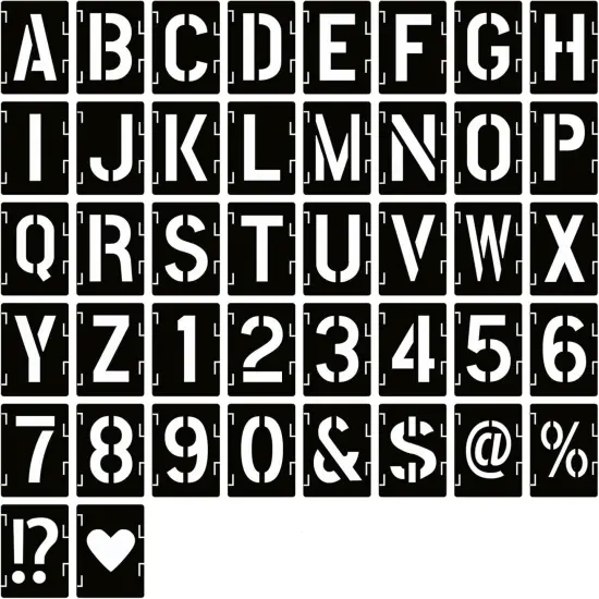 42 Pcs Reusable Letter and Number Stencils - 2 Inch {1}