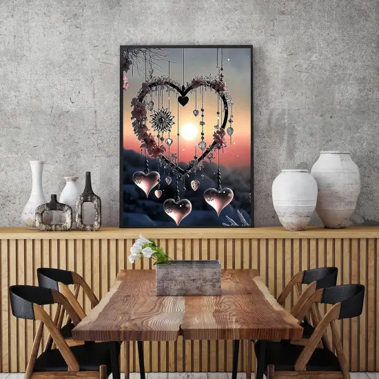 5D Diamond Painting Kits for Adults, Love Heart Dream Catcher Diamond Art Kits for Adults Beginners, DIY Full Drill Round Diamond Dots, Home Wall Decor 12x16 Inch {2}