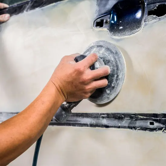 220 Grit - 5" Gold DA Sanding Discs - 5-Hole Pattern Hook and Loop - Box of 50 {6}