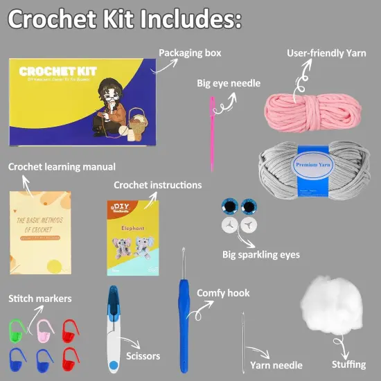 Elephant Crochet Kit for Beginners {4}