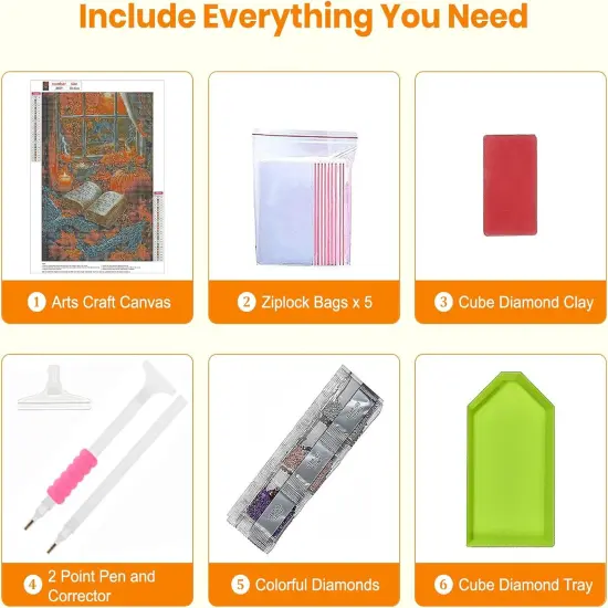 5D Fall Diamond Art Kits for Landscape Diamond Painting Reading Books Kits12x16 Inch {6}