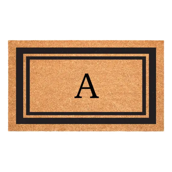Black Border Monogram Doormat {1}