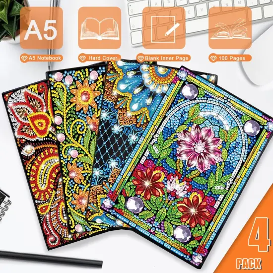 4 Pack Diamond Painting Kits Journals Notebooks for Adults {3}