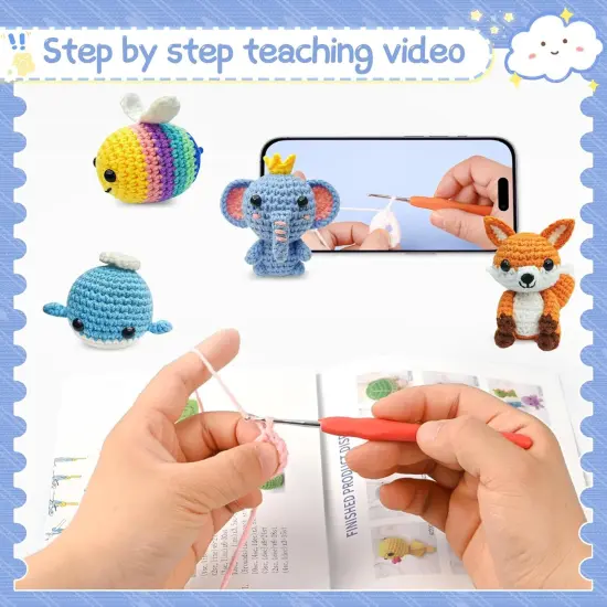 6 Pack Animal Family Crochet Kit for Beginners {2}