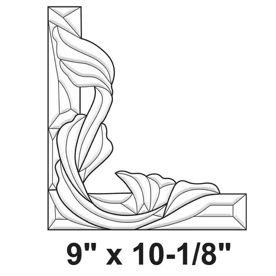 9" x 10-1/8" Exquisite Clear Glass Bevel Cluster EC961R {2}