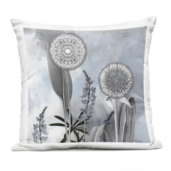 Stupell Industries Grey Toned Dandelion Sky Outdoor Pillow, 18 x 7 x 18 {1}