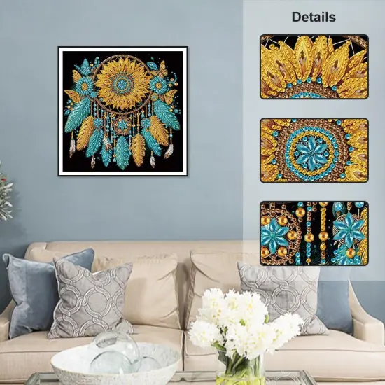 Diamond Painting Kits for Adults Dreamcatcher, 5D Special Shape Diamond Art Kits for Beginners, Crystal Rhinestones Diamond Painting for Home Wall Decoration Gift 12&times;12inch {3}