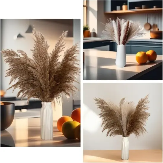 300 Pcs Dried Pampas Grass Bulk, Boho Dried Flowers Bouquet Pampas Grass Decor {4}