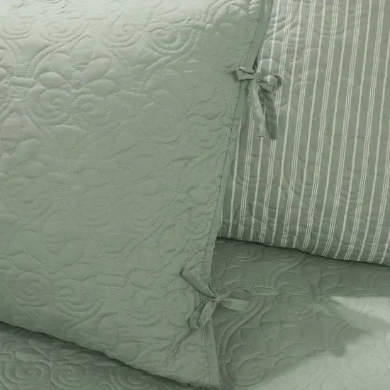 Microfiber 6-Piece Quilted Daybed Cover Set with Pillow Seafoam Green {4}