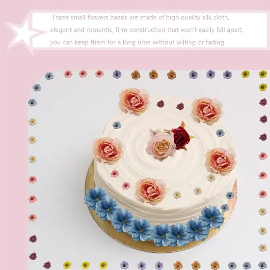 24 Pcs Faux Silk Flowers Heads Fake Rose Daisy Peony(Orange) {3}