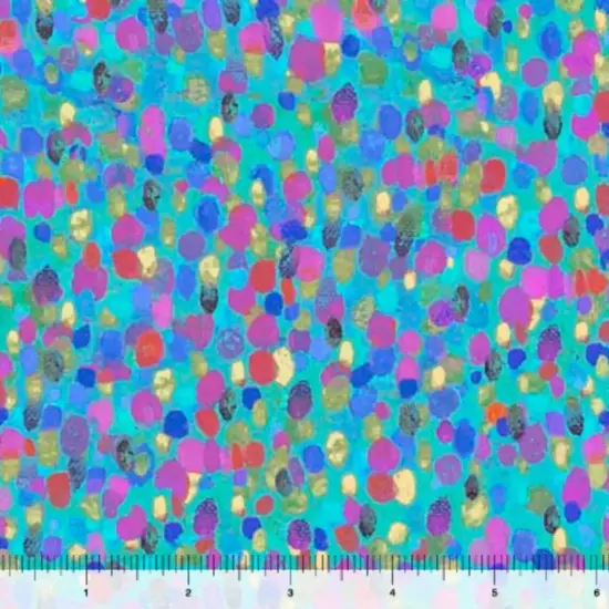 Blue Brushstroke Opulent Owls 44"/45" Fabric Per Yard {1}