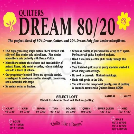 Quilters Dream Natural 80/20 Batting {3}