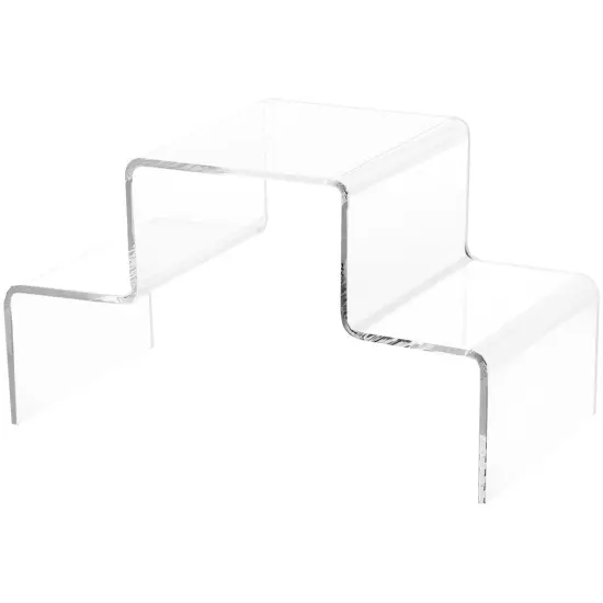 Plymor Clear Acrylic Tiered Display Stairs, 6.25" H x 11.75" W x 6" D {1}