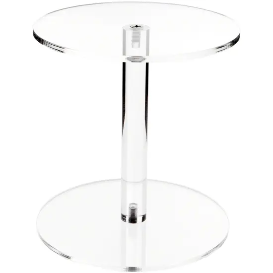 Plymor Clear Acrylic Round Barbell Pedestal Display Riser 8 inches (Height) x 7.5 inches (Depth) (1/4 inches thick) {1}