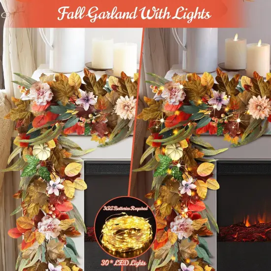 Fall Garland with Lights {4}