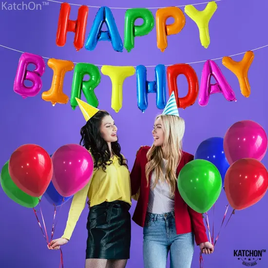 Rainbow Happy Birthday Balloons Letters - 16 Inch {3}