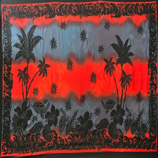 Sunset Polyester Sarong 72" L x 45" W, 100% Polyester Dark Hot Pink & Or {3}