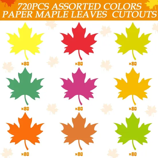 720 Pcs Maple Leaf Cutouts Paper {4}