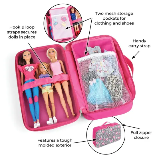 Badger Basket Fashion Doll Travel Case for 12-inch Dolls Lipstick {3}