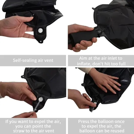 2 Sets A-Z Foil Letters Balloons & Black Happy Birthday Balloons {2}