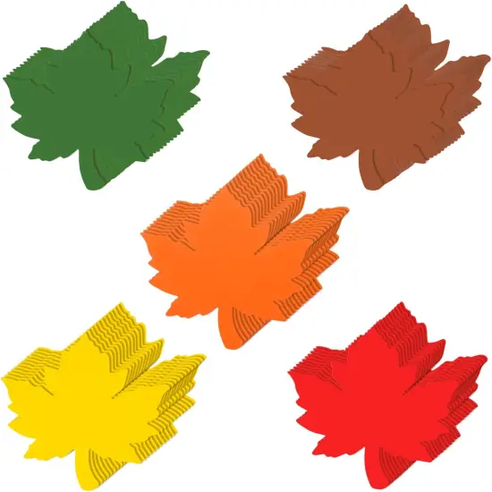 60 Pieces Maple Leaves Cutouts Paper Fall Leaves {1}