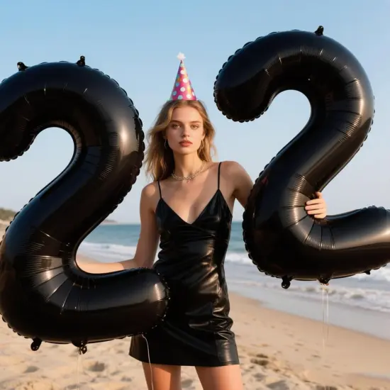 Black Number 2 Huge Mylar Balloon {4}