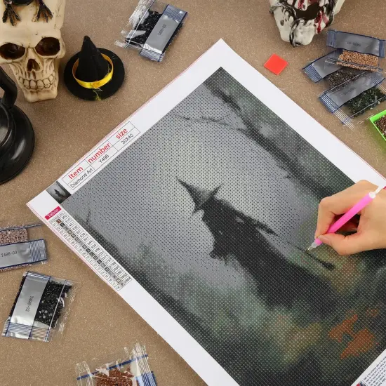 Diamond Painting Kits for Adults and Beginners 5d Cabin Full Round - 12 x 16 Inch(Witch) {2}