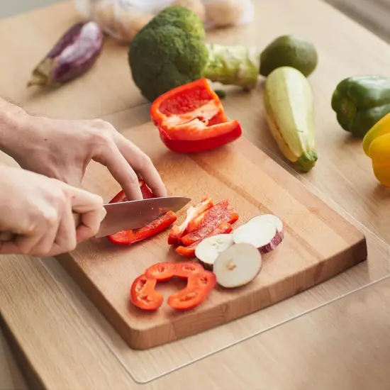 Non-Slip Cutting Board Mat, Clear Anti-Slip Cutting Board Mat for Home Cooks and Chefs, Safety Grip Mat Under Kitchen Cutting Boards, Dishwasher Safe Great as Drawer Liners (10" x 15", 1 Pack) {4}