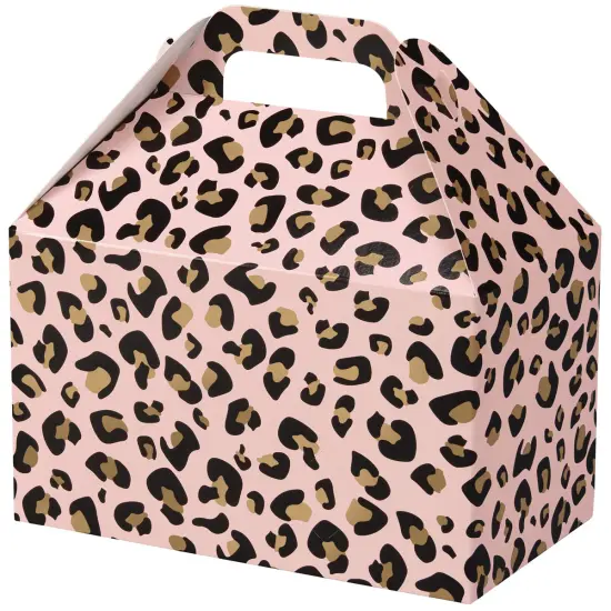 Pack/6: Leopard Print Gable Box - 8-1/2 x 5 x 5-1/2" {1}