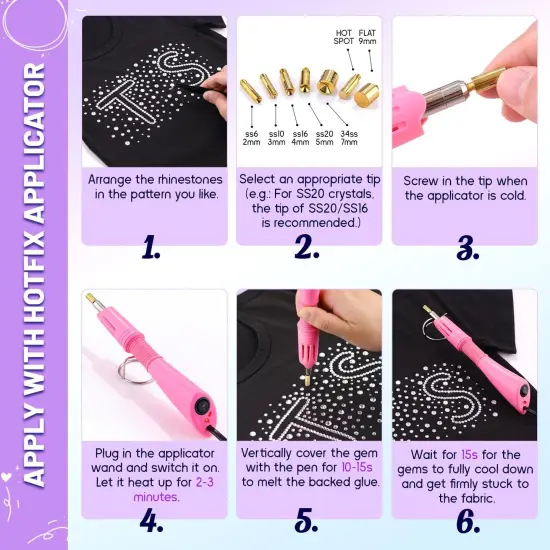 1500Pcs Hotfix Rhinestones for Clothing, Crystal AB SS20 Iron On Flatback Glass Gems, Bedazzler Crystals Rhinestones for Crafting Clothes Hats Shoes Fabric Bedazzling {5}
