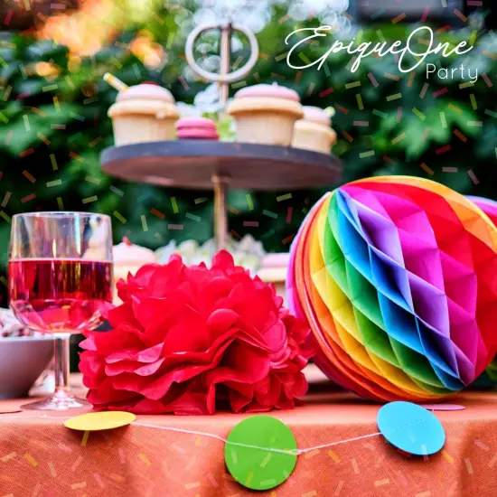 EpiqueOne 30-Piece Rainbow Party Decoration Kit | Create a Splash With a Rainbow of Colors in Your Celebrations | Easy to Assemble | For Birthdays, Bridal Showers, Baby Showers, Weddings & More {7}