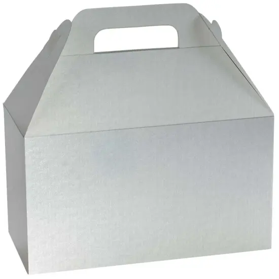 Pack/6: Silver Metallic Gable Box - 8-1/2 x 5 x 5-1/2" {1}